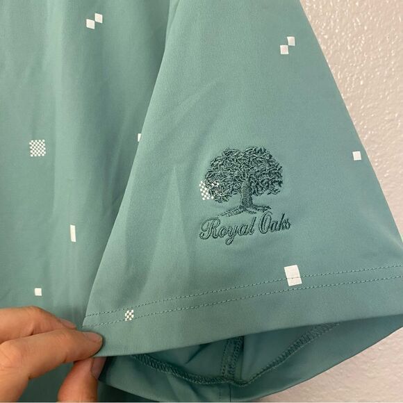 Nike Golf Dri-FIT Player Printed Mens sage green Polo embroidered Royal Oaks XL - Picture 10 of 11